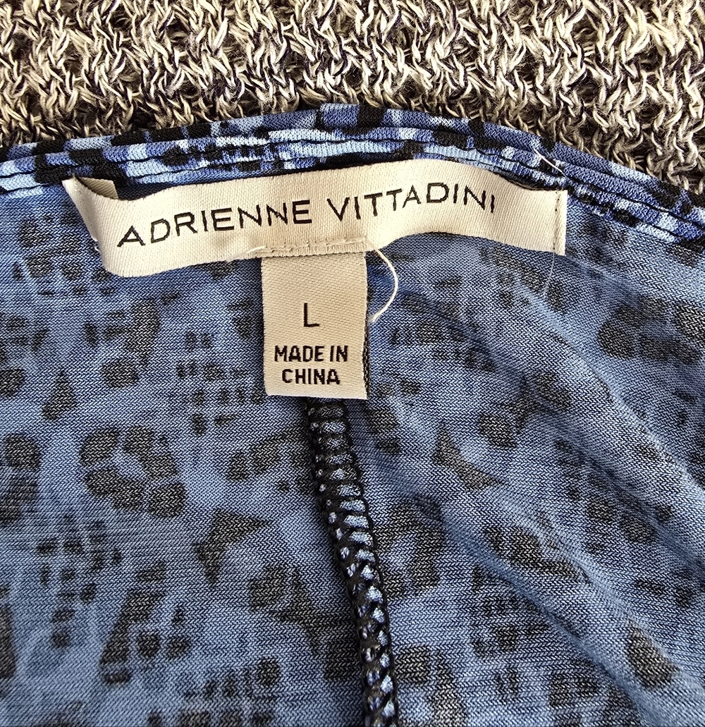 Adrienne Vittadini Smocked Waist Sleeveless Blue Dress - Picture 8 of 10